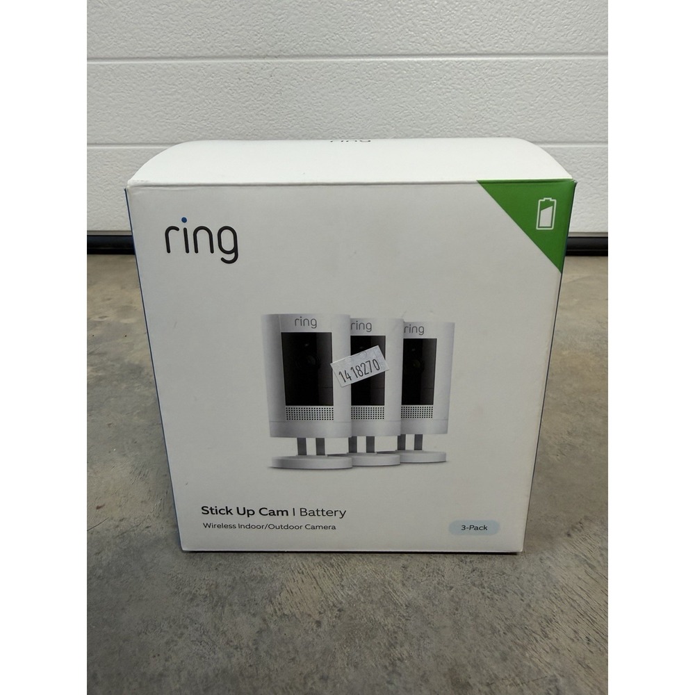 3 Pack Ring Stick Up Camera Indoor/Outdoor Battery Wire Free Brand New Open Box